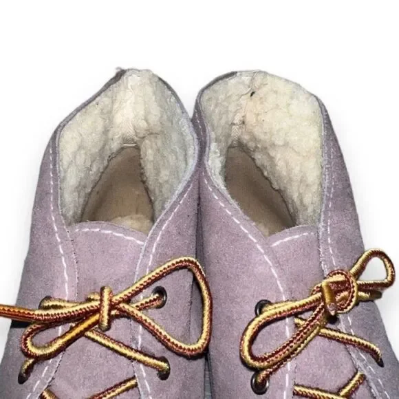 Wimzees Suede/Shearling Chukka Boots Brown Made in USA Women's 10 - Picture 9 of 9